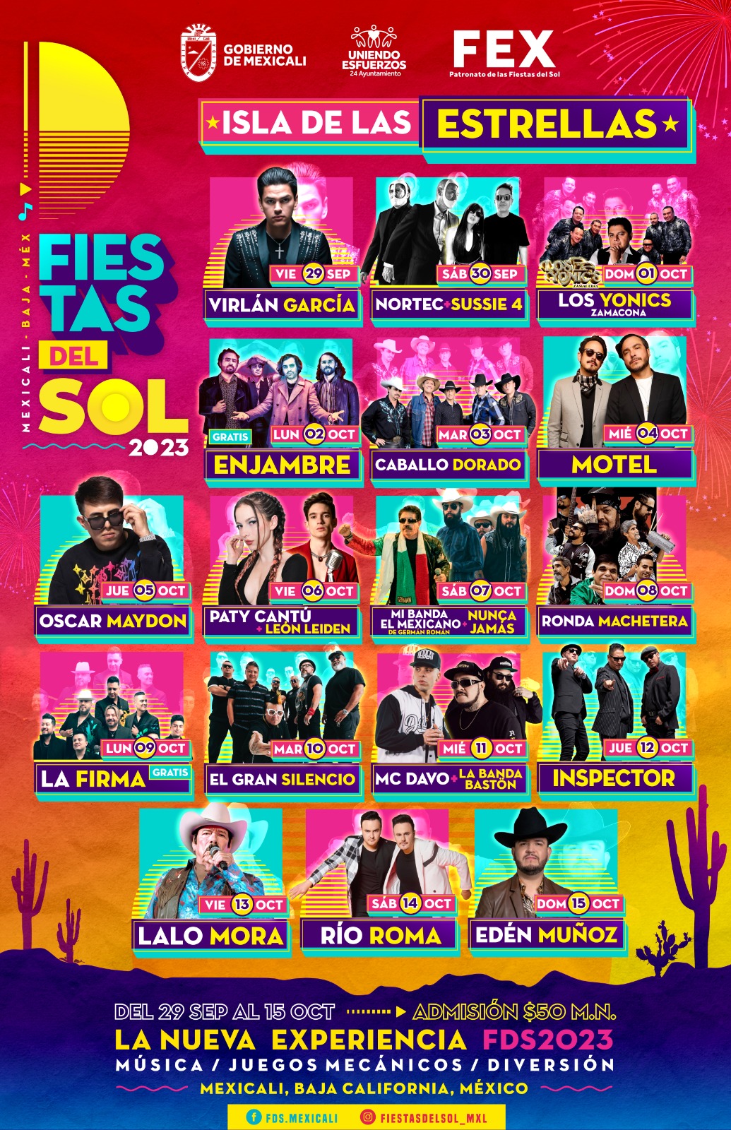 Cartelera Isla de las Estrellas Fiestas del Sol 2023